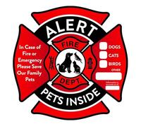 Lot de 10 Autocollants pour Animaux de Compagnie Alerte de Sécurité Incendie Sauvez Notre Chat Chien en Cas D'urgence Incendie