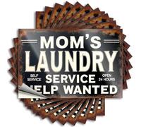 Lot de 10 autocollants pour boîte à outils Mom's Laundry Service : Open 24 Hours, Help Wanted! Autocollants amusants pour voiture (6 x 9 cm)
