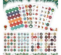 Lot de 10 autocollants pour calendrier de l'Avent de Noël - Chiffres à coller - Chiffres ronds - Pour le calendrier de l'Avent et la décoration (A)