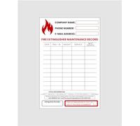 Lot de 10 autocollants pour carnet d'entretien d'extincteur 140 x 90 mm
