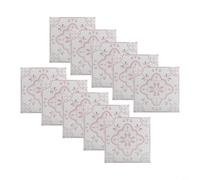 Lot de 10 autocollants pour carrelage à motif rose pour murs, sols et meubles, matériau en PVC imperméable avec breloque vintage, pour une application facile, tailles 15 cm ou 20 cm (taille M)