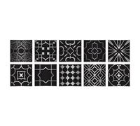 Lot de 10 autocollants pour carrelage - Autocollants muraux en mosaïque métallisés imperméables et résistants à l'huile pour décoration de maison, salon, cuisine, dosseret (20 x 20 cm, #11, 5 ensemble