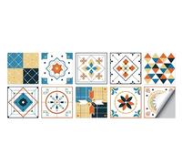 Lot de 10 autocollants pour carrelage de cuisine, chef, salle de bain, salon (10 x 10 cm, #1, lot de 4)