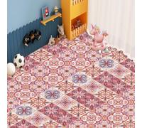 Lot de 10 autocollants pour carrelage de sol et murs résistants à l'huile - En vinyle imperméable - Amovibles - 15 x 15 cm