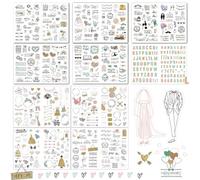 Lot de 10 Autocollants pour Livre d'Or de Mariage (534 Pièces) pour Albums de Scrapbooking, Invitations et Cartes de Remerciement