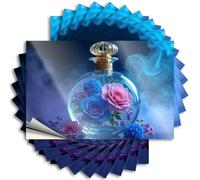Lot de 10 autocollants pour mécanicien - Bouteille de parfum avec fleurs à l'intérieur - 12 x 18 cm