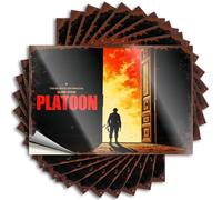Lot de 10 autocollants pour pare-chocs « A Soldier Standing in Front of an Open Door », face à une explosion ardente. Autocollants amusants pour bar, maison, voiture, autocollants pour homme (12 x 18