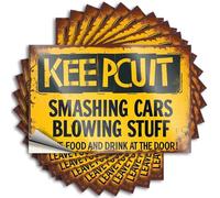 Lot de 10 autocollants pour pare-chocs de voiture avec inscription « Keep Out : No Food or Drink Inside » (6 x 9 cm)