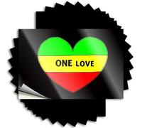Lot de 10 autocollants pour pare-chocs en forme de cœur avec inscription « One Love Written On It » (12 x 18 cm)