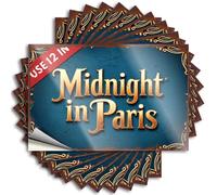 Lot de 10 autocollants pour pare-chocs Midnight in Paris : A Timeless Romance Unfolds - 8 x 12 cm