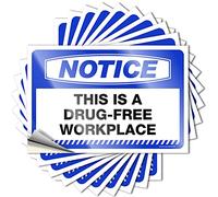 Lot de 10 autocollants pour voiture avec inscription « This is A Drug Free Workplace » (6 x 9 cm)