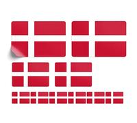 Lot de 10 autocollants pour voiture - Motif drapeau du Danemark - Impression offset