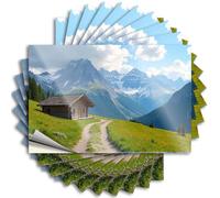 Lot de 10 autocollants pour voiture - Une cabine confortable nichée dans les montagnes - Autocollants pour pare-brise de voiture (12 x 18 cm)