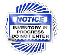 Lot de 10 autocollants pour votre voiture avec inscription « Inventory in Progress » « Do Not Enter » (6 x 9 cm)