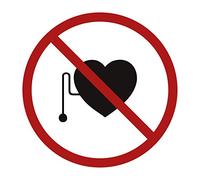 Lot de 10 autocollants stimulateurs cardiaques interdits de 9,5 cm de diamètre avec protection UV Pour extérieur et intérieur Signes d'interdiction Marque d'interdiction de la marque STROBO.