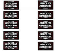 Lot de 10 autocollants « The Shooting of Charlie Kirk », « Never Forget Charlie Kirk », sans endommager la peinture, adaptés à tous les types de véhicules