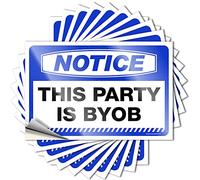 Lot de 10 autocollants « This Party is BYOB » pour voiture (12 x 18 cm)