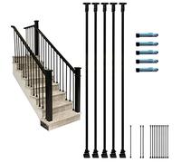 Lot de 10 axes de balustre d'intérieur en fer - 1, 2, 5, 10 pour escalier, balcon, villa - hauteurs réglables de 100 à 150 cm, finition noire personnalisable