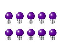 Lot de 10 B22Couleur LED 2W Ampoule Lampe 200 LM économie d'énergie Ampoules Couleur Adapté pour l'éclairage des fêtes, Outdoor Patio Party Christmas - Violette