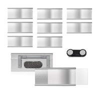 Lot de 10 badges nominatifs avec aimant, pour vêtements, 72 x 31 mm, en aluminium, avec double aimant, avec insert en papier, pour exposition, restaurant, école