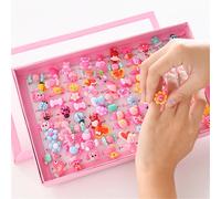 Lot De 10 Bagues De Dessin Animé Pour Enfants, Ensemble De Bagues En Forme De Fleur De Bonbon, De N¿Ud Animal, Mélange De Bijoux De Doigt, Bagues, Jouets Pour Filles