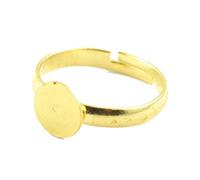 LOT DE 10 BAGUES REGLABLE METAL DORE 18 mm - PLATEAU - CREATION PERLES