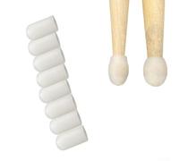 Lot de 10 baguettes de batterie en silicone - Housses de protection antidérapantes pour batteur de tambour, compatibles avec la plupart des tambours (blanc)