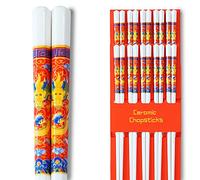Lot de 10 baguettes en céramique « Lasts A Lifetime » Motif dragon rouge