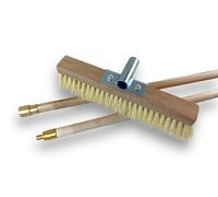 Lot de 10 balais à Four Tampico 45 cm | avec Manche Bois 2,6 m | Fibre Tampico Naturelle | Sortie 65 mm | Idéal Four à Bois, Pizzeria et Boulangerie | Haute température | Kibros VC212967Mx10