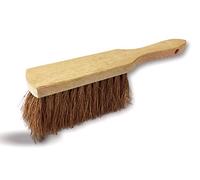 Lot de 10 balayettes brosses en Fibres Naturelles de Coco | Manche Court en Bois | Longueur 29 cm | Poussière Sable Terre Ciment Cendres cheminées barbecues | Kibros 2155x10
