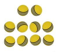 Lot de 10 balles d'entraînement de golf en mousse pour entraînement de swing en EVA souple Jaune