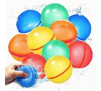 Lot de 10 ballons à eau réutilisables : réutilisables 1 000 fois et remplissage rapide en 1 seconde - Auto-scellant et sans nœuds - Parfait pour les combats d'eau dans le jardin, les fêtes de piscine