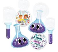 Lot de 10 ballons de décoration de fête pour expériences scientifiques - Flasque, tube à essai, bulles et laboratoire - Décoration de fête pour enfants scientifiques