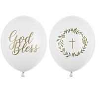 Lot de 10 ballons décoratifs pour baptême, communion, confirmation, communion, église, dieu bénédiction, fabriqués en Union Européenne