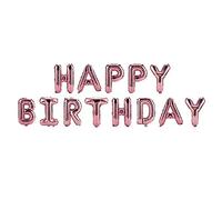 Lot de 10 ballons en aluminium avec lettre « Happy Birthday » de 16 pouces, décorations de fête sans danger à l'hélium de qualité supérieure pour célébration d'anniversaire de (rose bonbon)