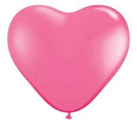 Lot de 10 ballons en forme de cœur de 25 cm - Rose - Pour mariage, anniversaire, fête, décoration - Ballon à gaz à l'hélium - En latex - Ballon de mariage de qualité supérieure - En latex naturel -