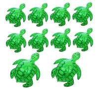 Lot de 10 ballons gonflables en forme de tortue - Lumineux - Réalistes - En PVC - Animaux gonflables avec ficelle élastique - 17 x 20 x 9,4 cm - Animaux gonflables couinants - Jouets gonflables - Ball