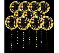 Lot de 10 ballons lumineux à LED - 50,8 cm - Ballons à l'hélium - Pour Saint-Valentin, mariage, remise de diplôme, décoration de fête d'anniversaire - Jaune