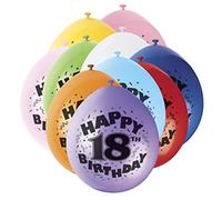 Lot de 10 ballons multicolores avec inscription « Happy Birthday » - 30,5 cm
