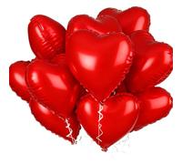 Lot de 10 ballons rouges en forme de cœur, en aluminium, pour mariage, fête d'anniversaire, mariage, fiançailles, Saint-Valentin, fête (45,7 cm)