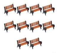 Lot de 10 bancs de parc miniatures réalistes pour modèles à l'échelle Hooo (1:200)