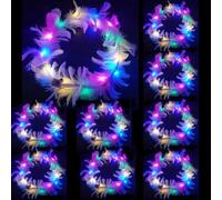 Lot de 10 bandeaux à plumes LED, avec plumes, pour femmes et filles