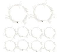 Lot de 10 bandeaux de couronne 20, 3 cm - Couronne plumes décoratives blanches - Trois modes lumineux - Bandeau d'ange LED - charmante pour cosplay, Noël, Halloween, costume vacan..