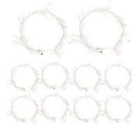 Lot de 10 bandeaux de couronne 20, 3 cm, couronne plumes décoratives blanches, trois modes lumineux, bandeau d'ange LED, charmante pour cosplay, Noël, Halloween, costume vacances..