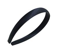 Lot de 10 bandeaux en satin pour femme - 2 cm de large - Accessoires pour cheveux pour femme et fille - Accessoire pour fête, scène, vacances, yoga, lavage du visage - Noir