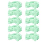 Lot de 10 bandeaux verts pour lavage du visage, cadeaux spa pour femmes et filles, en polaire corail douce, pour le lavage du visage, la douche, les soins de la peau, le yoga