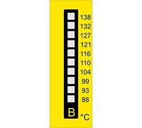 Lot de 10 bandelettes de mesure de température de +88 °C à +138 °C, verticales, 10 champs, irréversibles