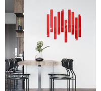 Lot de 10 bandes autocollantes en acrylique pour miroir, pour salon, chambre à coucher, 5 x 20 cm (rouge)