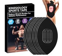 Lot de 10 bandes de kinésiologie pré-découpées pour genou, bandages athlétiques, Tape de Kinesiologie élastiques et Imperméablesélastiques pour douleurs au genou