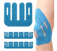 Lot de 10 bandes de kinésiologie prédécoupées pour genou ménisque, hypoallergéniques, imperméables, super élastiques, pré-découpées, pour la course, le fitness, les sports (bleu)